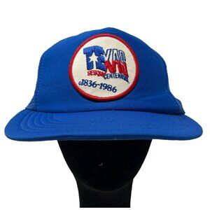 Texas Sesquicentennial 1836-1986 Vintage Mesh Trucker Snapback Hat Cap Retro 80s